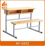 Wooden Double School Desk with Chairs of Classroom Furniture