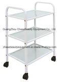3 Layers Glass and Iron of Hairdressing Trolley Tools Table