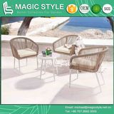 Rattan Wicker Coffee Set Wicker Club Set Outdoor Furniture Coffee Table Hotel Project Furniture Patio Dining Chair (Magic Style)