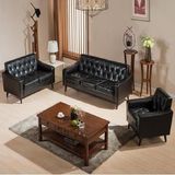 Modern Simple Hotel Living Room Leather Sofa