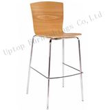 Leisure Backrest Restaurant Bentwood Bar Stool with Steel Legs (SP-UC220)