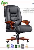 Swivel Leather Executive Office Chair with Solid Wood Foot (FY9025)