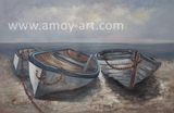 Handmade Boat and Ship Canvas Oil Painting for Home Decor