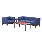 Elegant Design Indoor Furniture Blue Color Office Sofa with Table