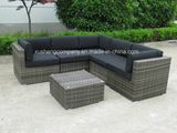 Steel Rattan Table Sofa Set