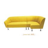 Leather Type Wooden Frame Sectional Sofa for Public Area