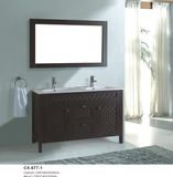 120cm Wide Double Basin PVC Bathroom Cabinet with Black Color