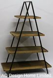 4 Tier Antique Vintage Decorative Wooden/Metal Triangle Store Shelf