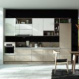 Home Furniture Gray Color High Gloss Lacquer Wood Kitchen Cabinet