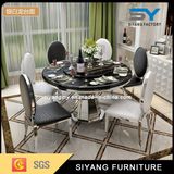 Chinese Stainless Steel Furniture Marble Round Dining Table