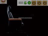 Office Furniturde Wood Base Swivel Office Leather Chair