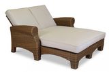 All Weather Outdoor Rattan Chaise Lounge with High Dense Waterproof Cushion Wf050019