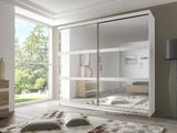 Customized Wooden Wardrobe with Mirrored Sliding Door (HF-EY0801)