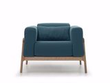 Simple Design Ash Solid Wooden Leg Fabric Leisure Sofa with One Seat
