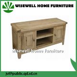 Solid Oak Two Door Wood TV Stand