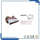 Upholstered Fabric Folding Chair Sofa Bed with Adjustable Headrest in Brief Style