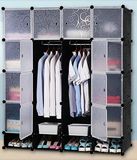 Living Room Wardrobe Cabinet Sale, Plastic Wardrobe with Clothes Hanger Pole, Cheap Folding PP Panel DIY Bedroom Wardrobes (EP-05)