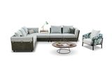 Modern L Shape Corner Gray Fabric Sofas