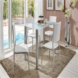 Glass Dining Table Set with 6 Leather Chairs /Dinging Sets