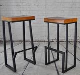 Iron Furniture Bar Stool Wood Top M023