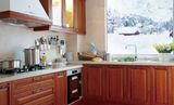 Antique Brown Solid Wood Kitchen Furniture (zq-026)