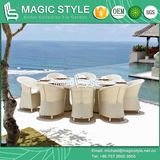 Modern Wicker Dining Set Stackable Chair Synthetic Wicker Chair (Magic Style)