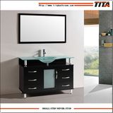 2016 Tempered Glass Solid Wood Bathroom Furniture T9142c