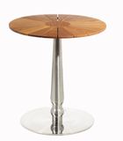 Round Teak Wood Stainless Steel Patio Table