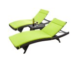 3-Piece Wicker Patio Adjustable Chaise Lounge Set with Cushions