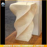 Natural Beige Marble Pedestal Sink