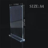 2017 Custom Acrylic T Shape Sign Holder Clear Menu Holder