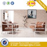 1+1+3 Wooden Legs Reception Leather Office Sofa (HX-S328)