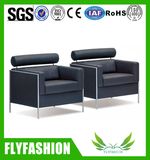 Single Modern Design Office Black Leather Sofa (of-22)