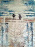 White Background Handmade Figure Oil Paintings on Canvas for Wall Decoration