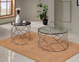 Round Coffee Table with Tempered Glass Top