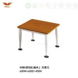 Living Room Wood Panel Stainless Steel Wooden Square Side Table (H30-0532)