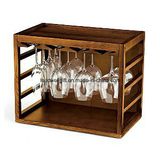 Cube-Stack Wine Bottle Rack -Walnut Stained Mahogany Furniture Cabinet