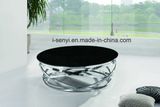 Fashion Design Tempered Glass Top Stainless Steel Base Round Coffee Table Living Room Furniture