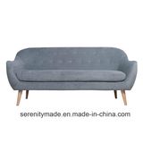 Contemporary Style Button Tufted 4 Seater Blue PU Leather Living Room Sofa