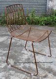 Metal Leisure Stackable Side Wire Dining Restaurant Garden Chairs