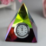 Crystal Clock/Watch Pyramid for Home Decoration Gift