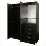 Luxury Home Decoration Wardrobe Sliding Mirror Door Wood Wardrobe Closet