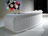 Curved Corian Made Salon Hotel Office Reception Desk