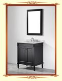 Hotel Floor Mounted Double Sink Solid Wood Bathroom Furniture
