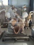 Marble Carved Garden Decor Children Kids Sculpture