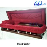 Dark Red Velvet Popular High Gloss Wholesale Casket and Coffin