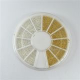 Private Label 3D DIY Tiny White Gold Circle Bead Decoration Nail Art Caviar Stickers
