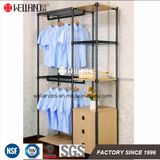 Bedroom Modern Double Rod Steel-Wooden Furniture of Garment Organizer and Wardrobe Rack