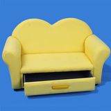 Double Seat Canvas Fabric Kids Sofa with Storage Box