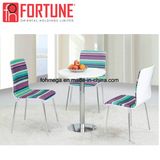 Special Wooden Back Fabric Cushion Restaurant Tables Chairs with Stainless Steel Legs (FOH-BC39)